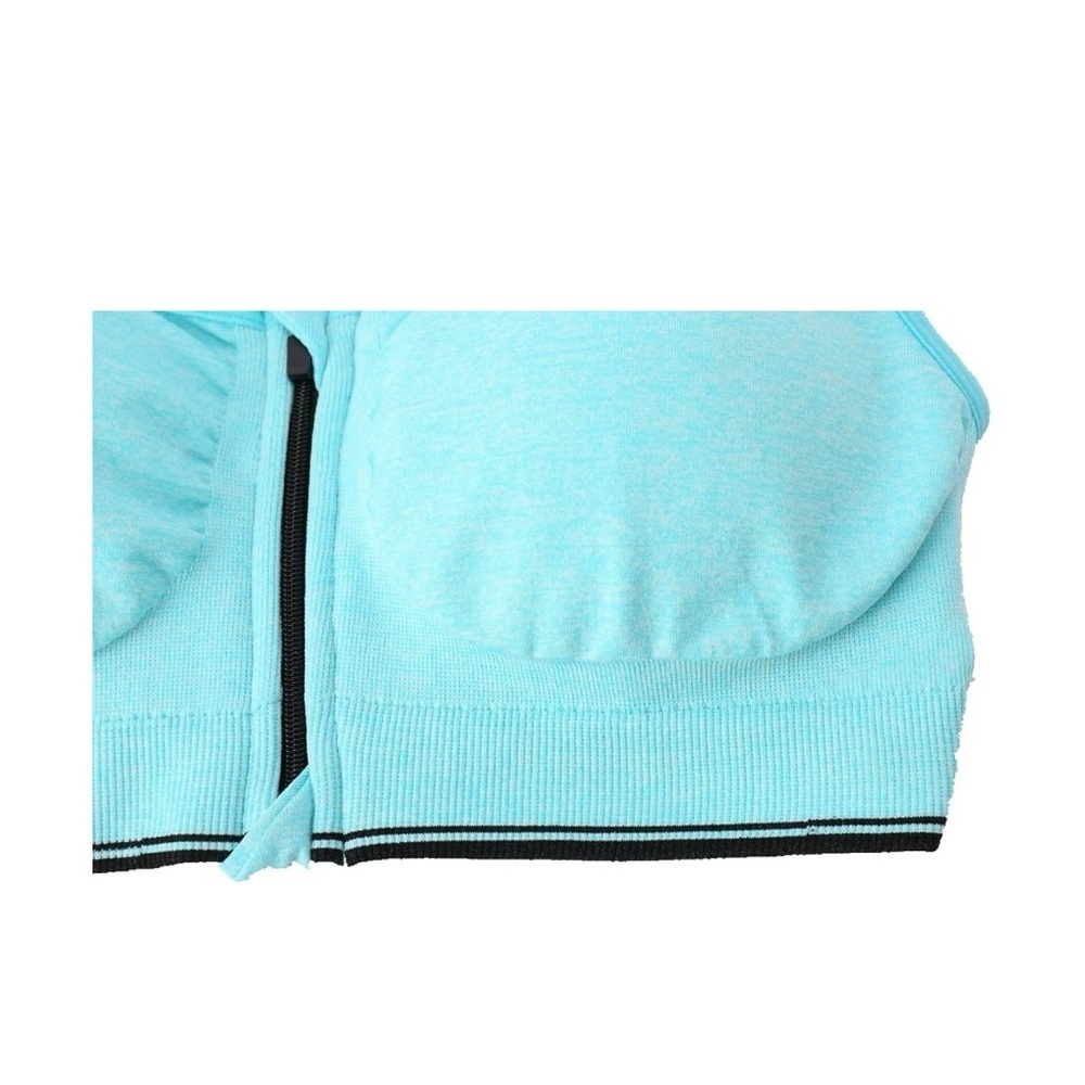 Ohlyah Front Zip Sports Bra Racerback Yoga Bra - Blue (Never Worn, Size Small) - Picture 5 of 5